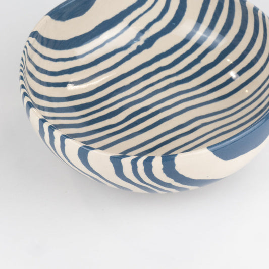 Woosline | Azure Blue & White Marble Eye-Catching Ceramic Bowl