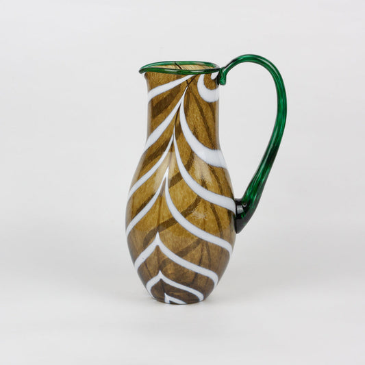 Woosline | Tortoiseshell & White Swirl Artisan Glass Pitcher